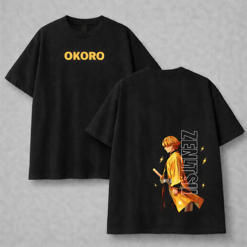 Zenitsu "Thunder Breath" Amber Vertical Oversized Tee