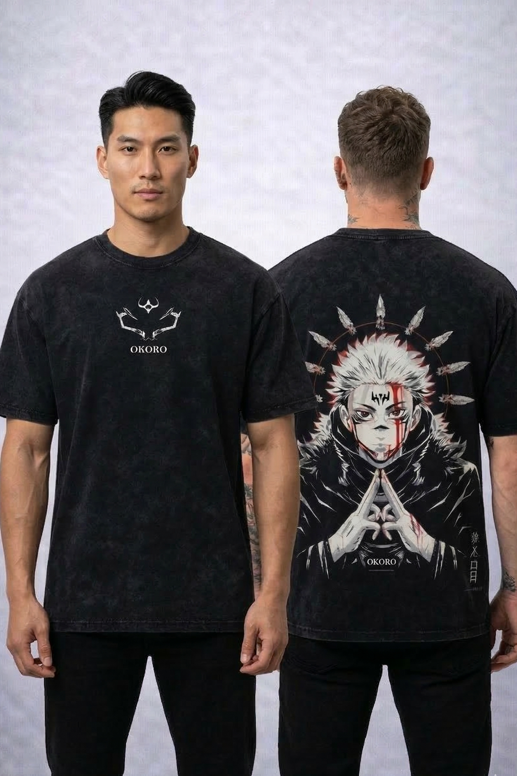 OKORO "Cursed Vessel" Acid Wash Oversized Tee