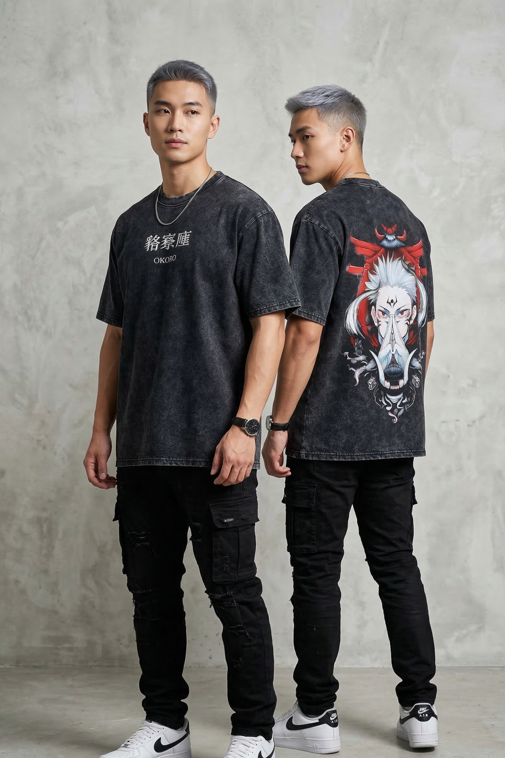 OKORO "Malevolent Shrine" Acid Wash Oversized Tee