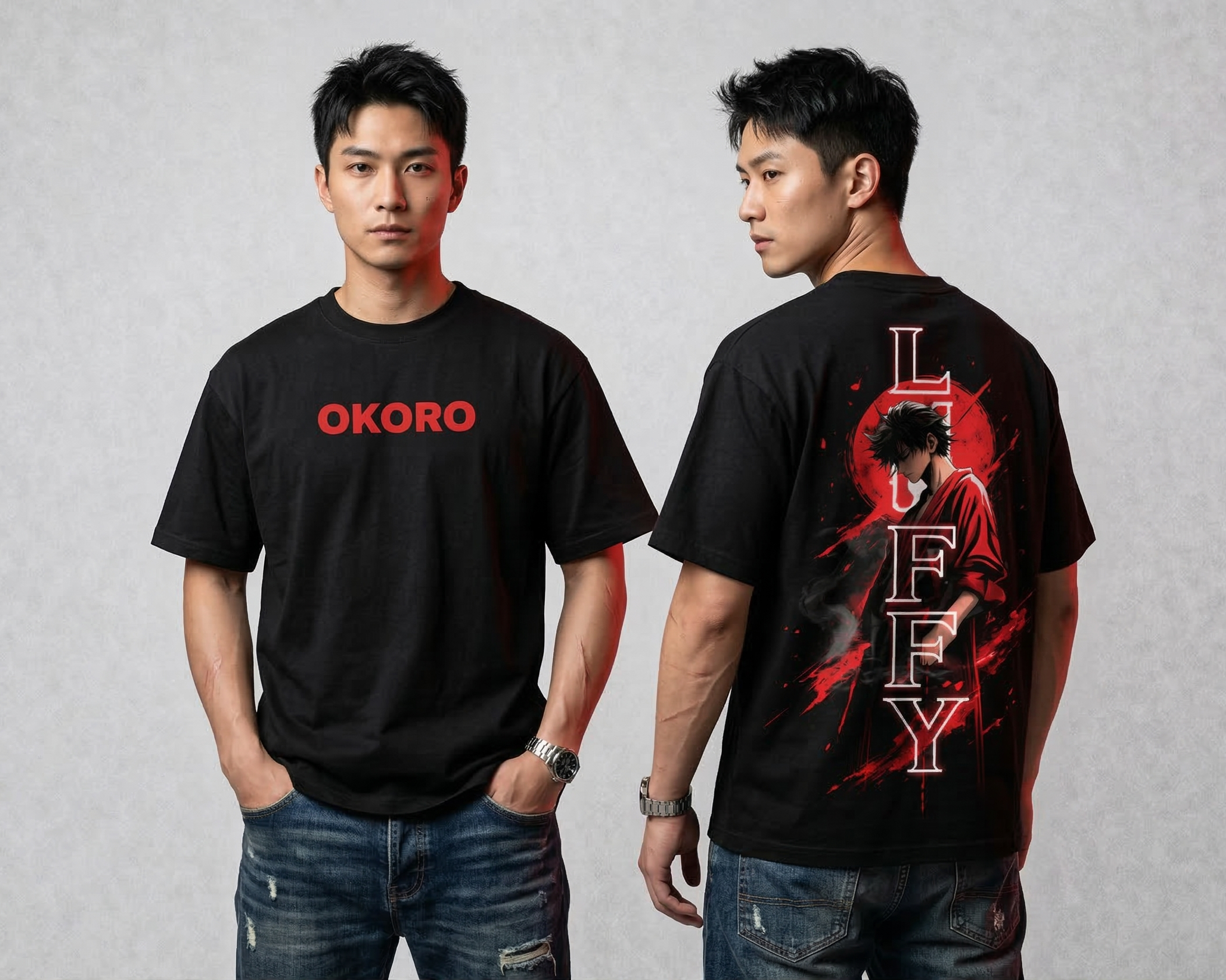 Monkey D. Luffy: "The Crimson Captain" Oversized Tee