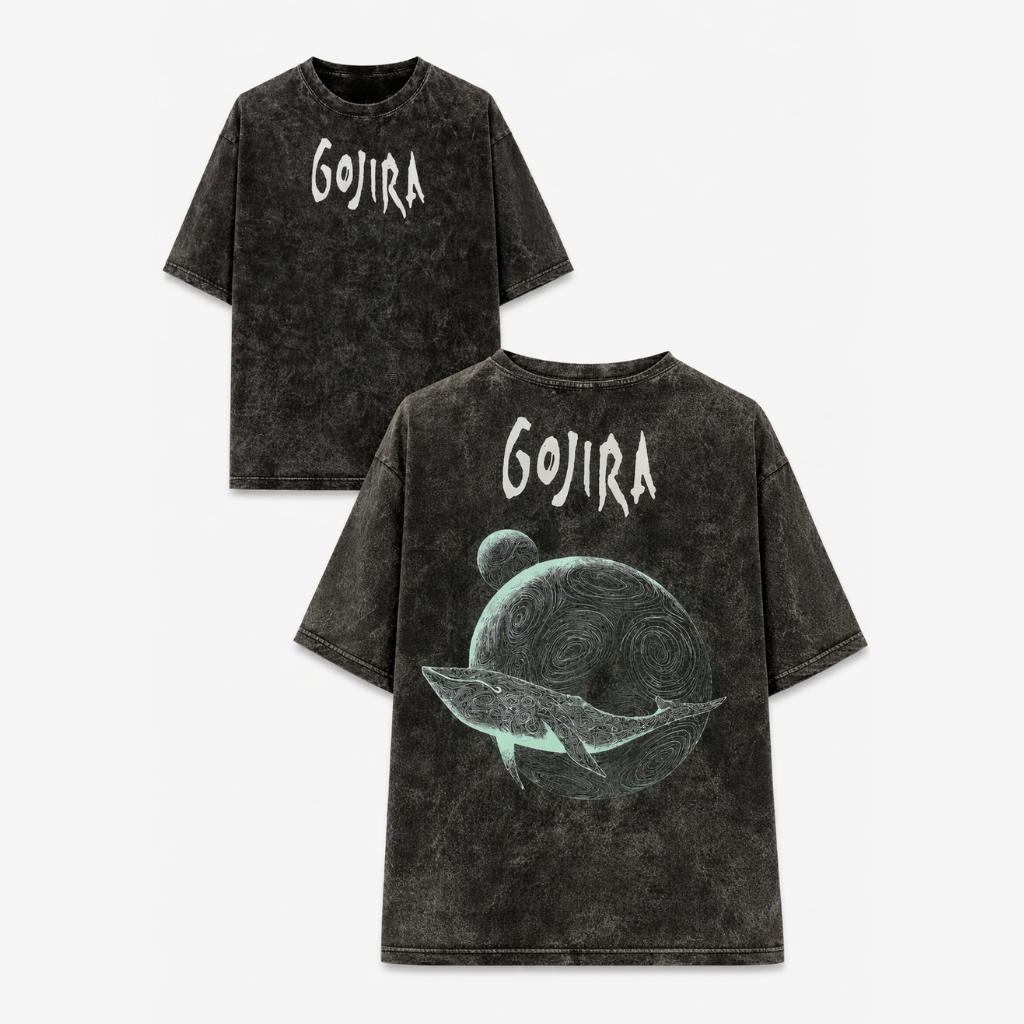 Gojira: "Flying Whales" Acid Wash Oversized Tee