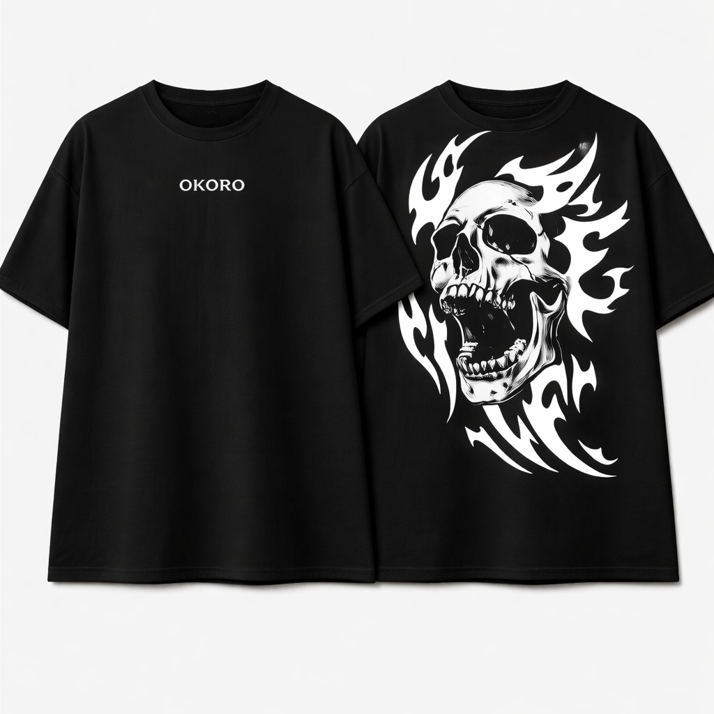 OKORO "Inferno Skull" Oversized Tee