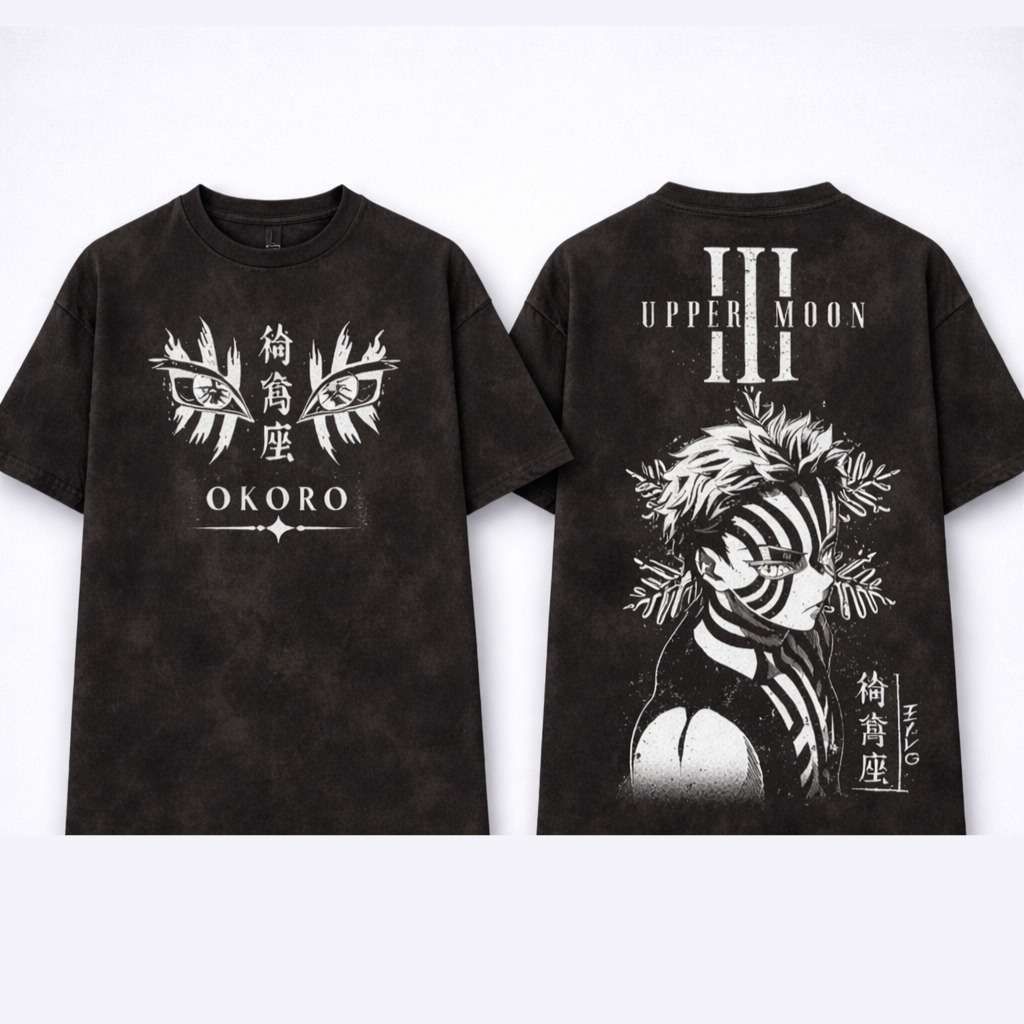 "Upper Moon III" Akaza Acid Wash Oversized Tee
