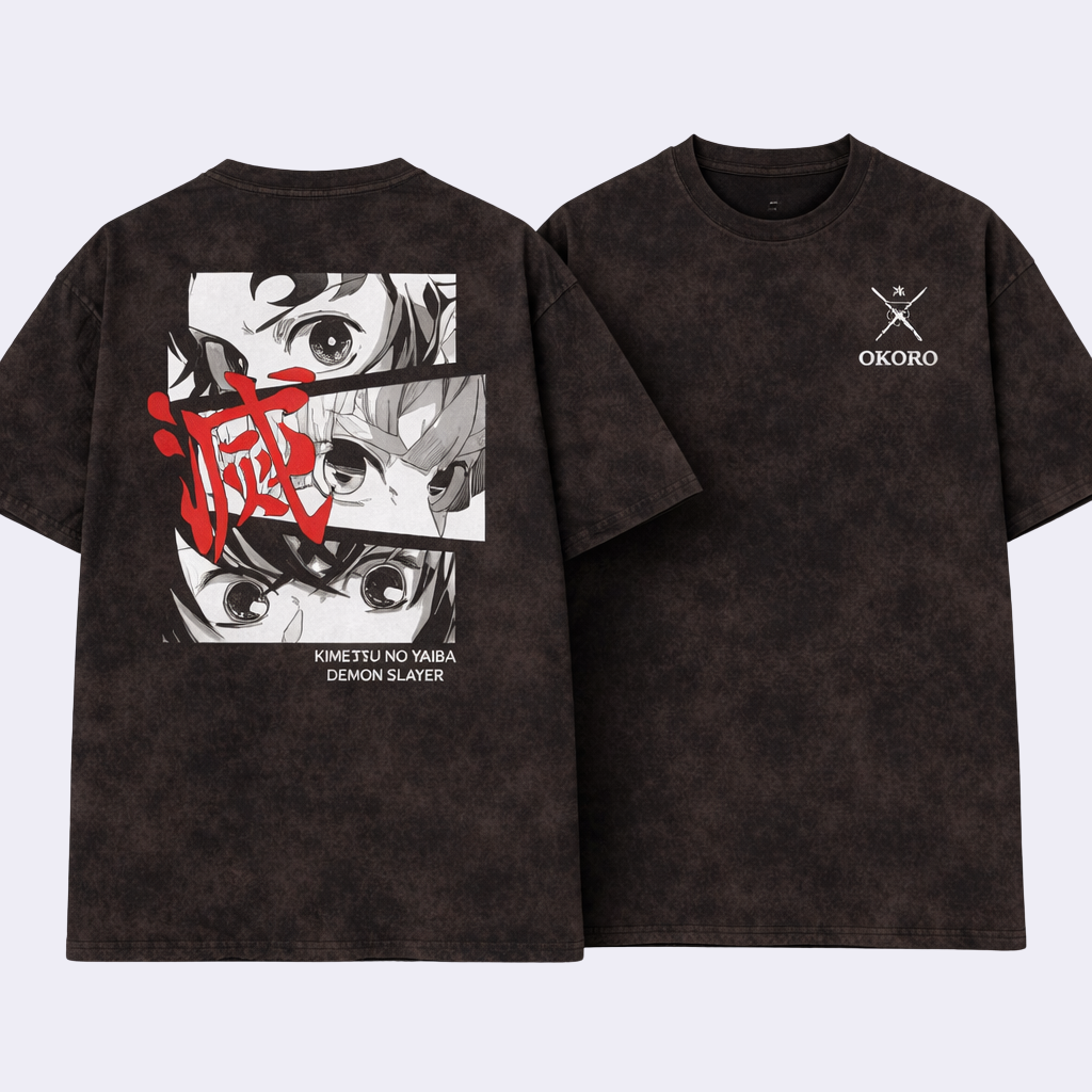 OKORO "Slayer Trio" Acid Wash Oversized Tee