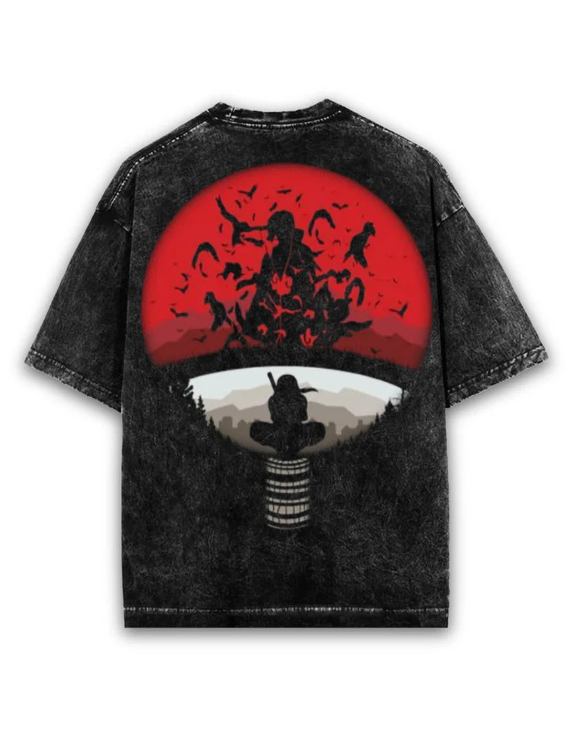 Itachi Uchiha Acid-washed Oversized T-Shirt