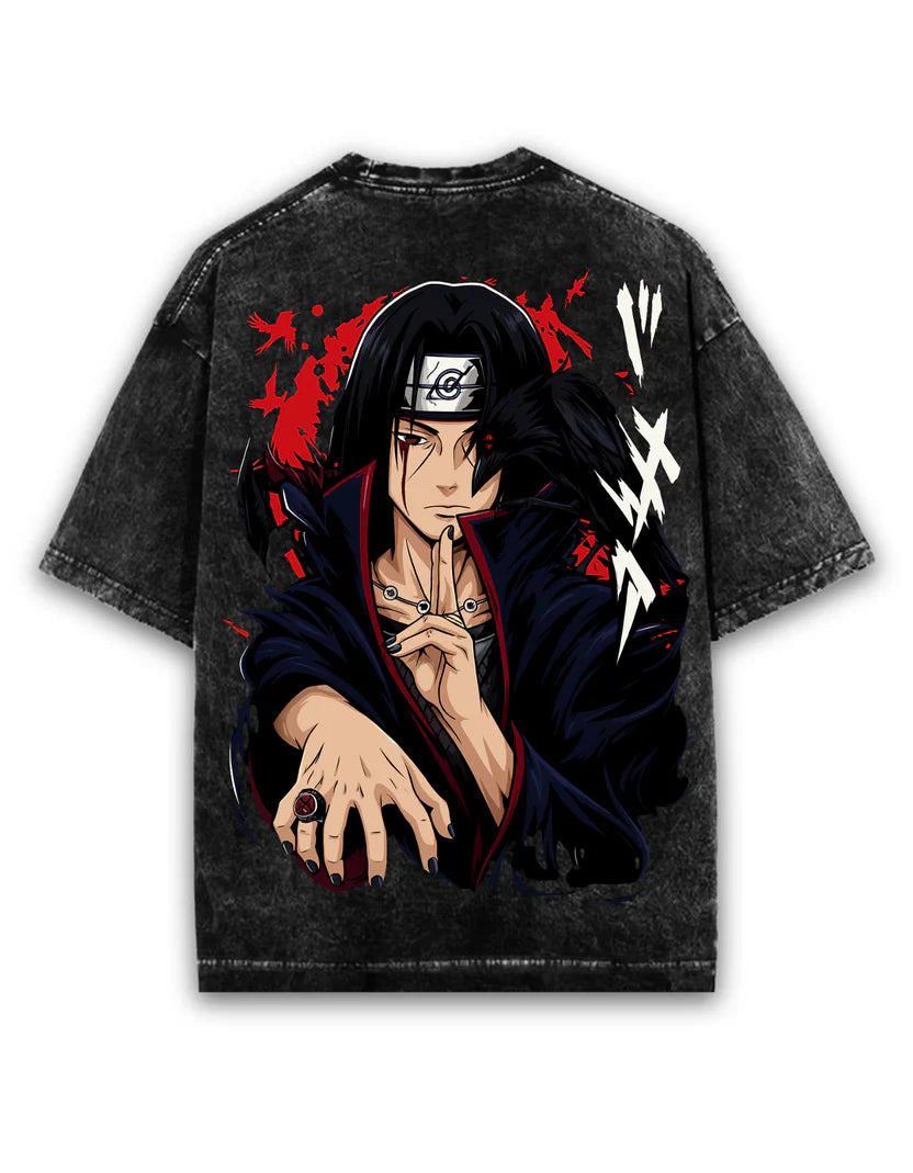Itachi Acid-washed Oversized T-Shirt
