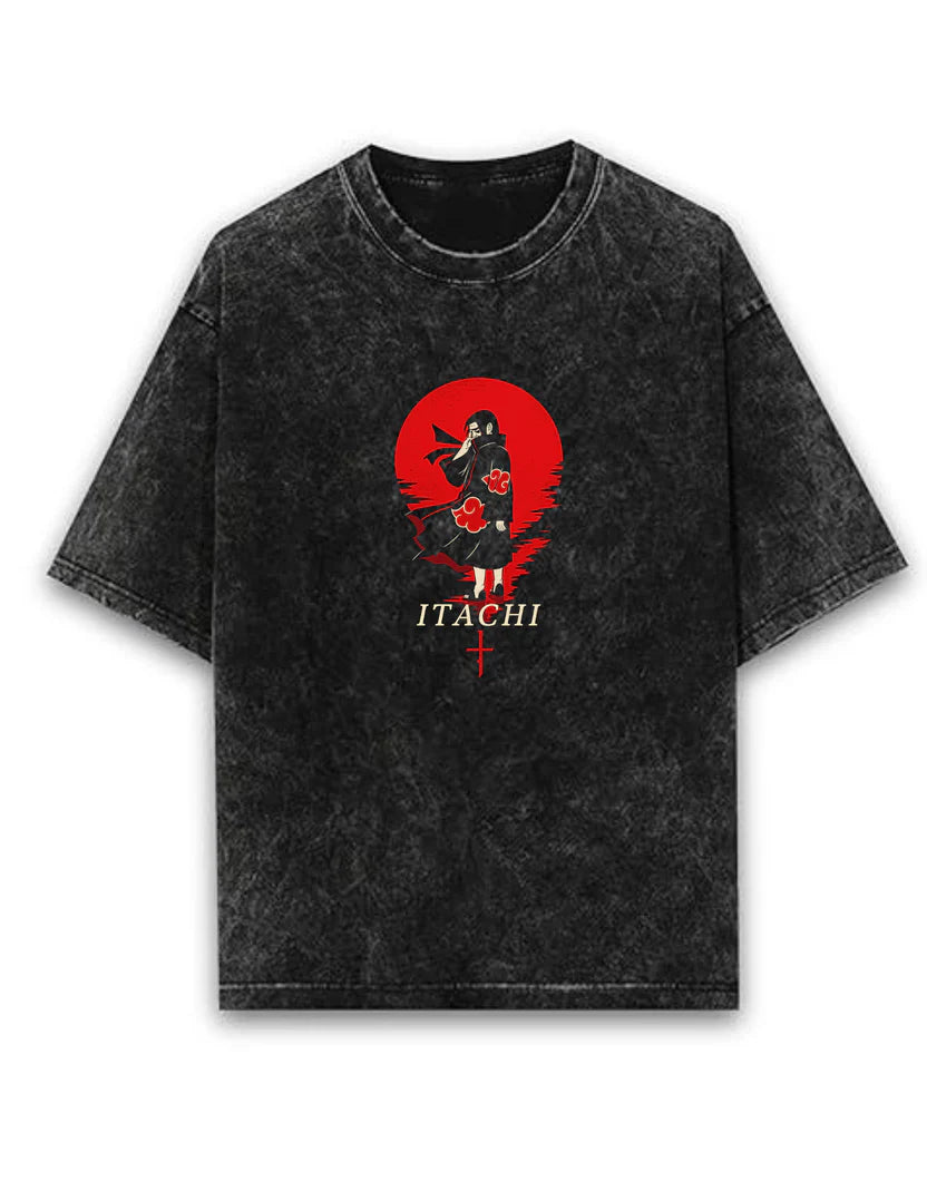 Itachi Acid-washed Oversized T-Shirt